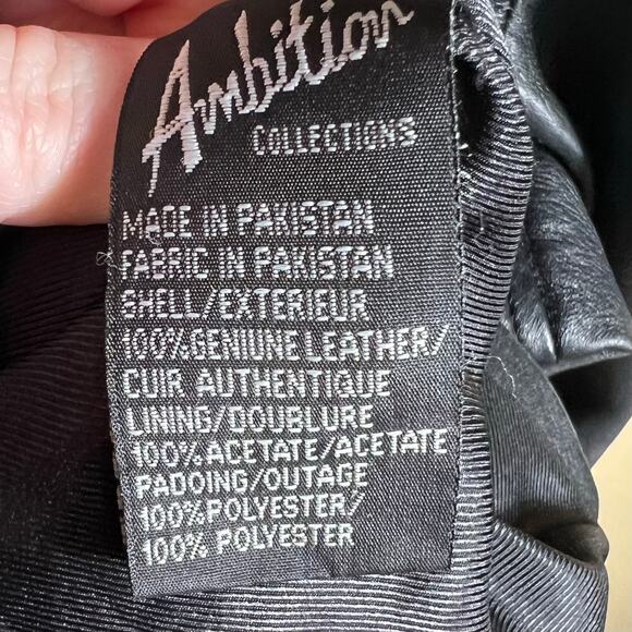 Ambition New York Black Leather Button Up Jacket Size S - Picture 5 of 13